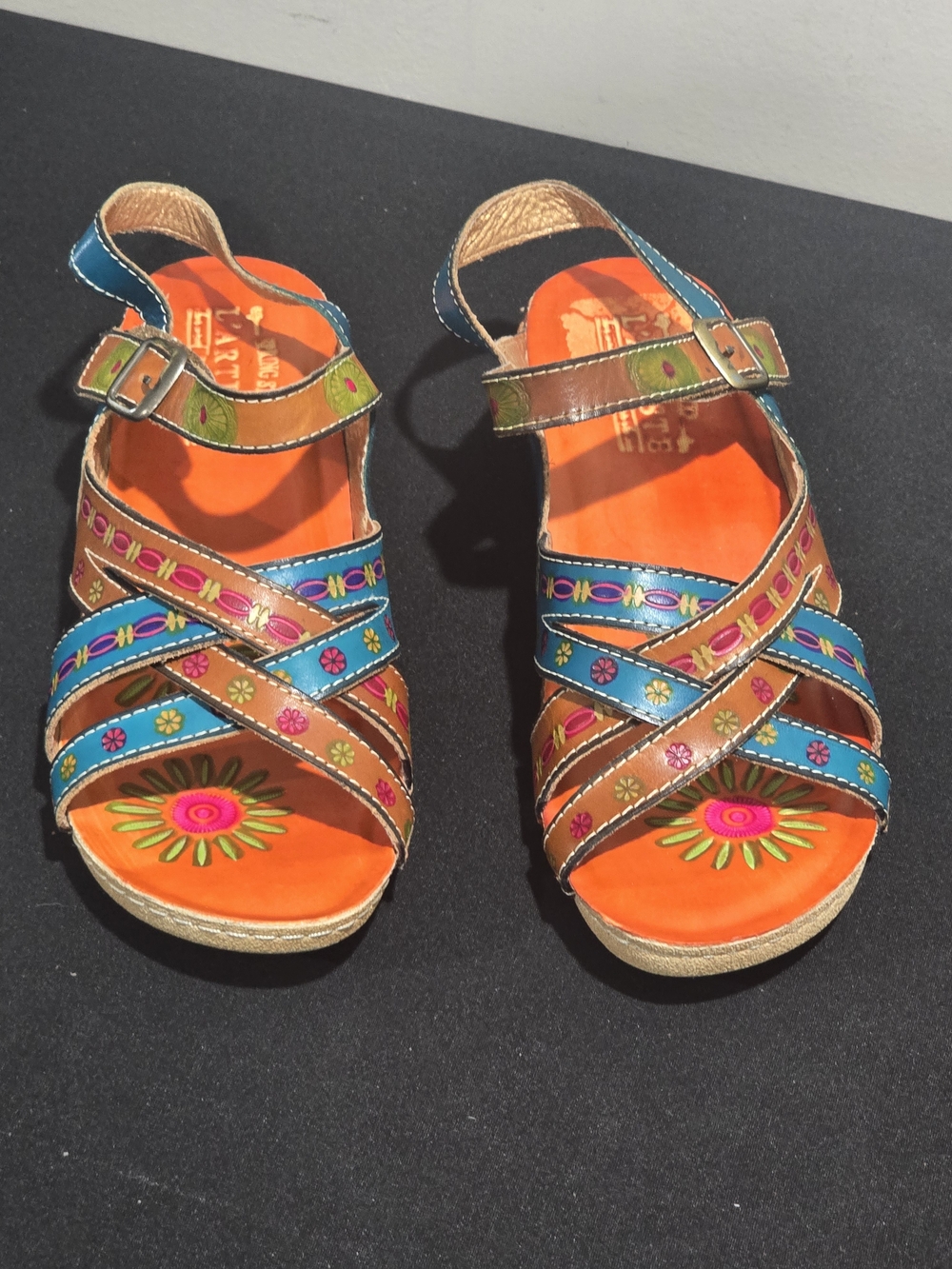 L'ARTISTE Multicolor Floral Strappy Wedge Sandals - LIVINGSTONE 39